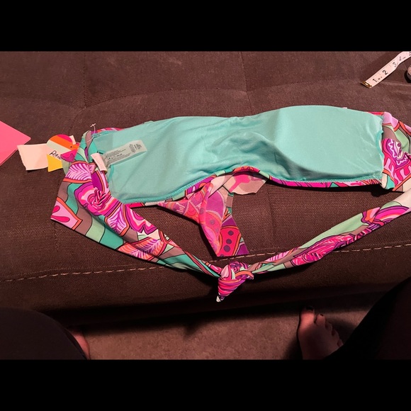 Raisins | Purple and Pink Floral Bandeaux Bikini Top - Picture 4 of 5